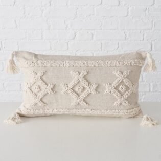 ΜΑΞΙΛΑΡΙ ΚΡΕΜ ΜΑΚΡΑΜΕ ΜΕ ΦΟΥΝΤΕΣ Blair 50X30X10cm Cotton 10% Linen5%  Polyester 85%