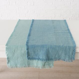 ΤΡΑΒΕΡΣΑ 2/ass Lenea L140 W40cm ΓΑΛΑΖΙΟ/ΤΙΡΚΟΥΑΖ Cotton