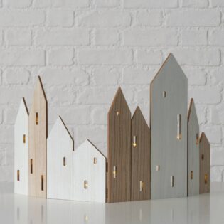 ΣΠΙΤΙ Dogas LED TIMER 69X37,5 X1,5cm ΛΕΥΚΟ ΚΑΦΕ ΓΚΡΙ MDF