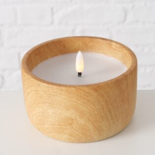 ΚΕΡΙ ΛΕΥΚΟ LED ΣΕ ΚΕΡΑΜΙΚΟ Yuna H8cm Timer