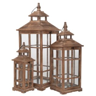 ΣΕΤ 3 ΚΑΦΕ ΞΥΛΙΝΟ ΦΑΝΑΡΙ 31,5Χ31,5Χ81,5  23Χ23Χ63,5  15,5Χ15,5Χ45ΕΚ