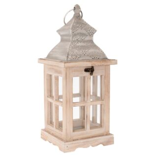 ΚΑΦΕ ΞΥΛΙΝΟ ΦΑΝΑΡΙ ΜΕ ΓΚΡΙ ΜΕΤΑΛΛΙΚΗ ΟΡΟΦΗ 15Χ15Χ36ΕΚ