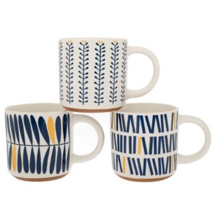 ΛΕΥΚΗ ΚΕΡΑΜΙΚΗ ΚΟΥΠΑ ΜΕ ΜΠΛΕ ΣΧΕΔΙΑ 420ML 4 ΣΧΕΔΙΑ